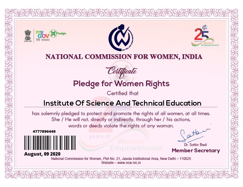 Pledge for women rights